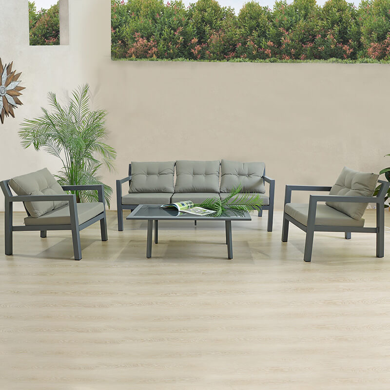Ensemble de canapé de jardin extérieur en aluminium