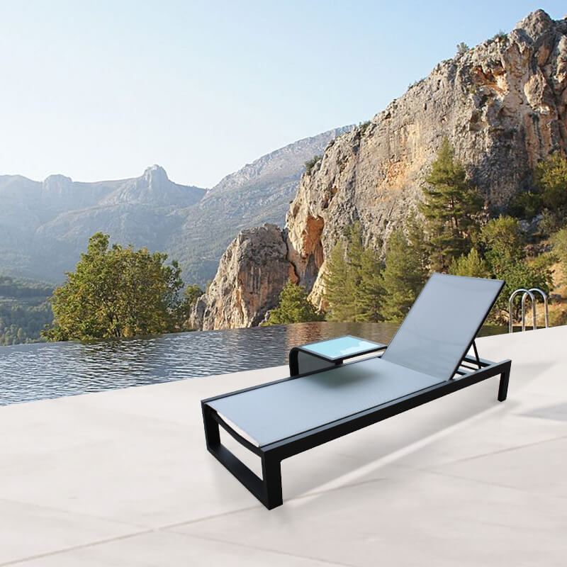 Fournisseur de chaise longue d'extérieur en aluminium