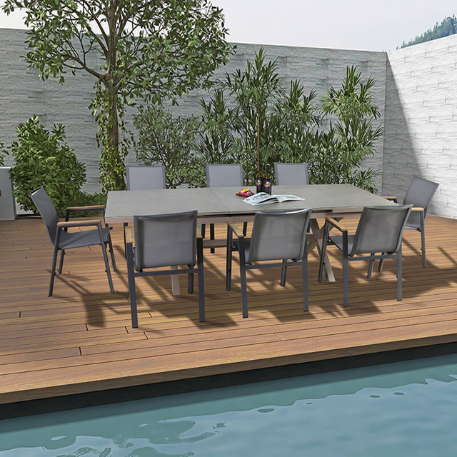 Ensemble de salle à manger de jardin extensible pour l'extérieur