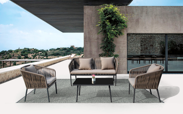 Canapé tressé extérieur de cour de loisirs